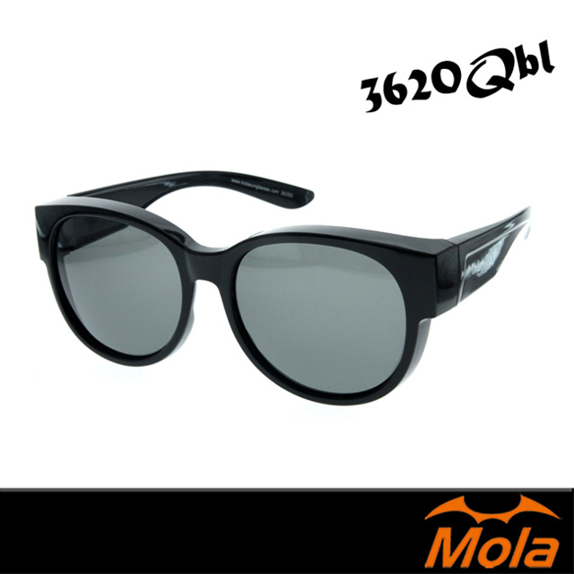 MOLA 摩拉包覆式偏光太陽眼鏡大框 近視可戴 男女 超輕量 UV400-3620Q