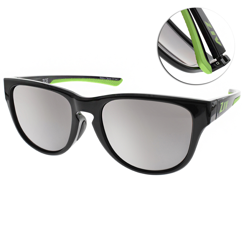 ZIV運動太陽眼鏡 台灣製 戶外高清晰偏光款(黑綠-淡水銀) #HS113 001