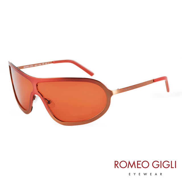 Romeo Gigli 義大利 時尚一片式線性護目造型太陽眼鏡/ 紅 RG51102