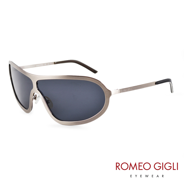 Romeo Gigli 義大利 時尚一片式線性護目造型太陽眼鏡/ 黑 RG51103