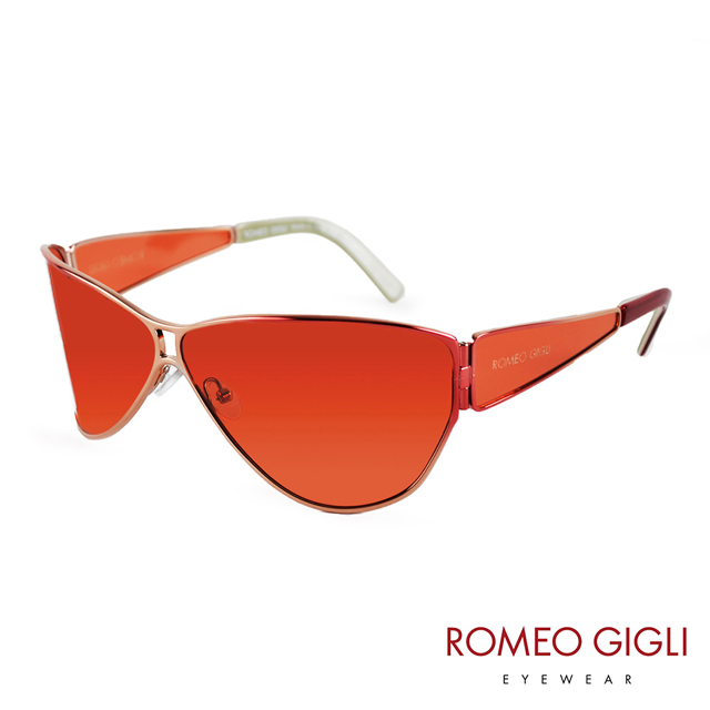 Romeo Gigli 義大利 時尚線性空間立體金屬太陽眼鏡 / 漸層紅 RG51704