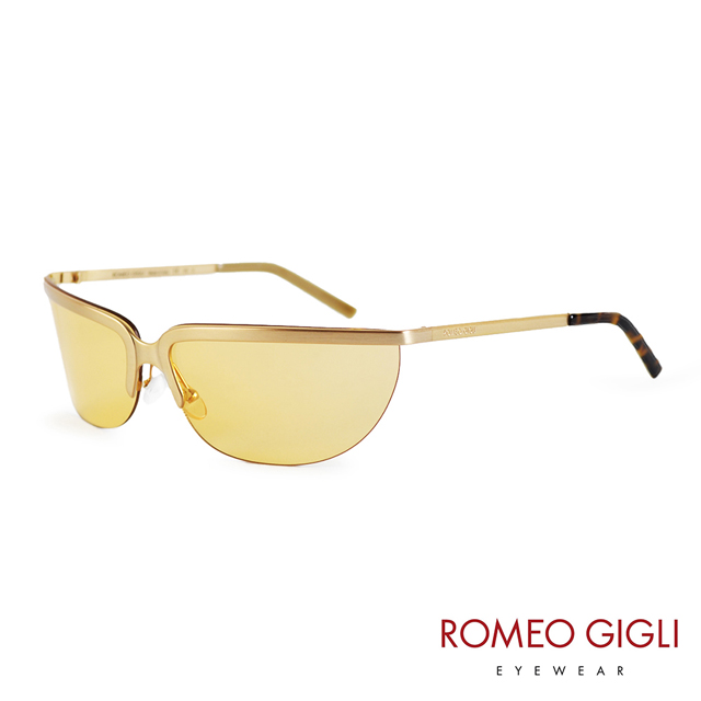 Romeo Gigli 義大利 品牌經典型男下無邊太陽眼鏡 / 金 RG53802