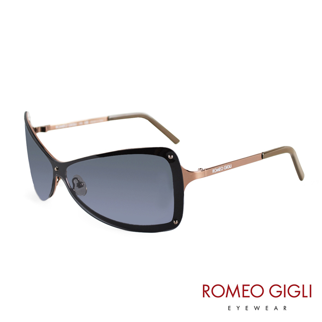 Romeo Gigli 義大利 質感合金一片式個性太陽眼鏡 / 藍 RG60801