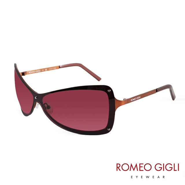 Romeo Gigli 義大利 質感合金一片式個性太陽眼鏡 / 紅 RG60803