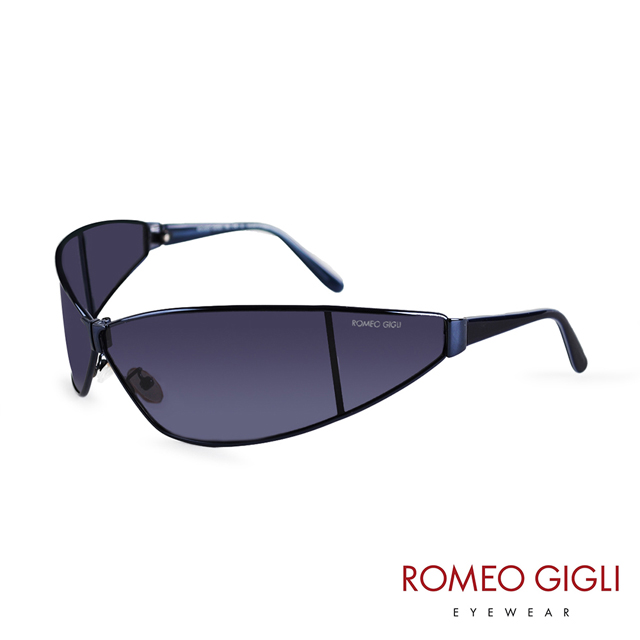 Romeo Gigli 義大利 質感一片式個性太陽眼鏡 / 藍 RG61303