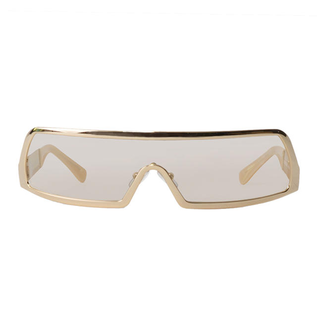 Gianfranco Ferré 義大利 個性金屬框一片式太陽眼鏡 / 金GF52701