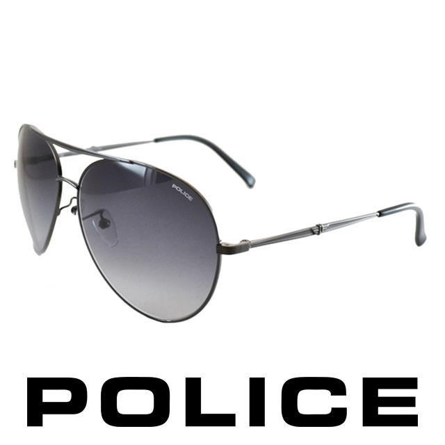POLICE 飛行員太陽眼鏡★金屬大框面時尚必備★ POS8585-0584