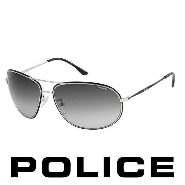POLICE 飛行員太陽眼鏡★金屬大框面★ POS8637-0K07