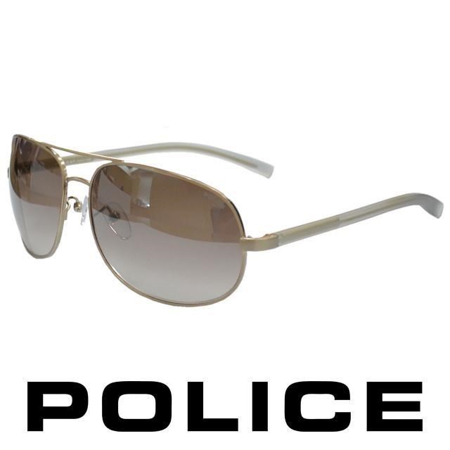 POLICE 都會復古飛行員太陽眼鏡 (復古金) POS8698-383X