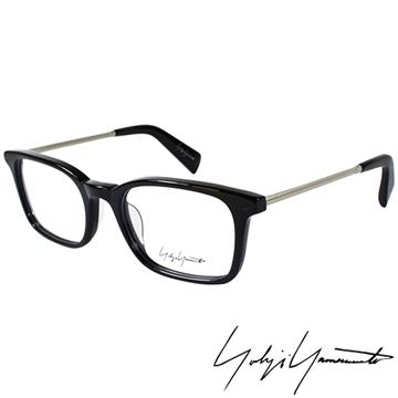 Yohji Yamamoto 山本耀司時尚方框金屬混搭造型光學眼鏡-黑 YY1007-019