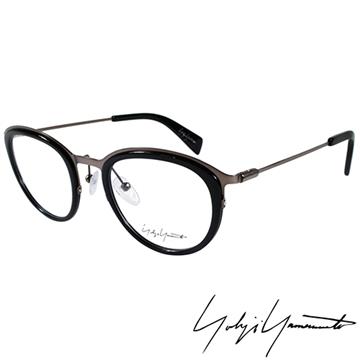 Yohji Yamamoto 山本耀司 時尚金屬復古圓框光學眼鏡-黑銀-YY1023-019