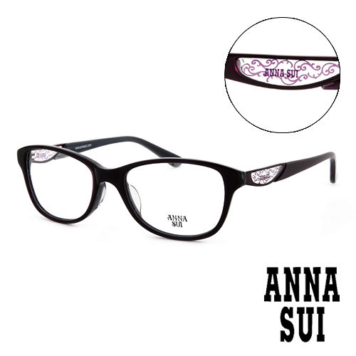 Anna Sui 日本安娜蘇 時尚藤蔓造型平光眼鏡(紫) AS592724