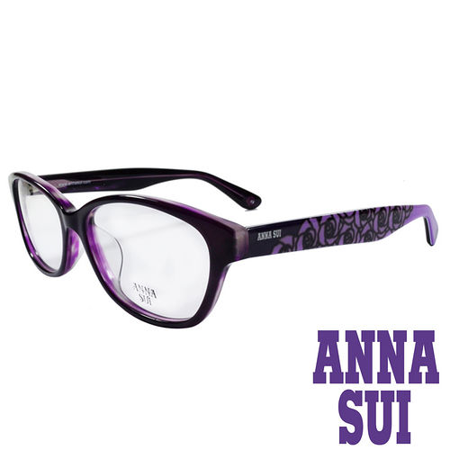 ANNA SUI 浪漫薔薇花紋造型眼鏡(紫)AS636-702