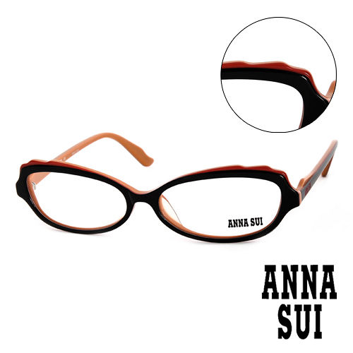 Anna Sui 日本安娜蘇 魔幻時尚造型平光眼鏡(黑) AS09702