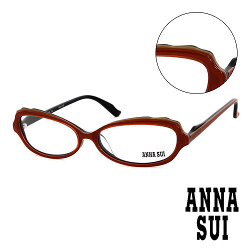 Anna Sui 日本安娜蘇 魔幻時尚造型平光眼鏡(橘) AS09703
