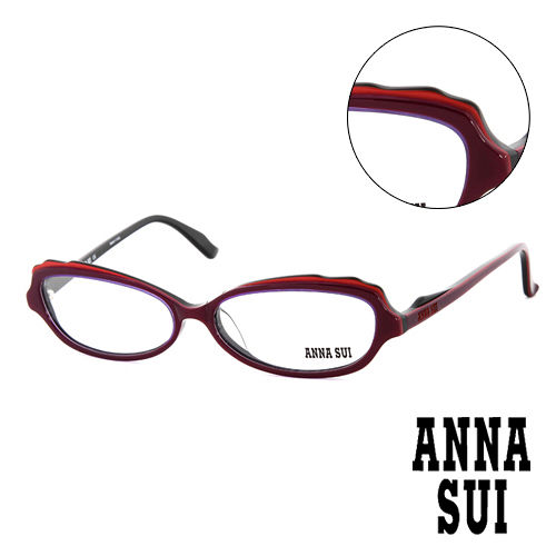 Anna Sui 日本安娜蘇 魔幻時尚造型平光眼鏡(紅加紫) AS09701