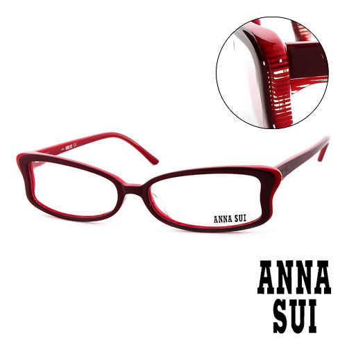 Anna Sui 日本安娜蘇 魔幻時尚蝴蝶造型平光眼鏡(紅) AS10002
