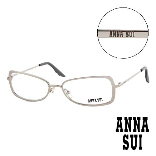 Anna Sui 日本安娜蘇 時尚經典漸層造型平光眼鏡(銀) AS04103