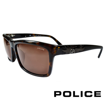 POLICE 義大利警察都會款個性型男眼鏡-膠框(豹紋) POS1883-0722