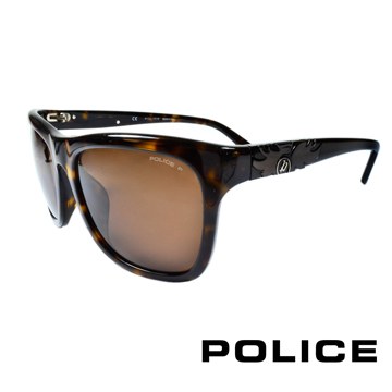 POLICE 義大利警察都會款個性型男眼鏡-膠框(琥珀) POS1895-722P