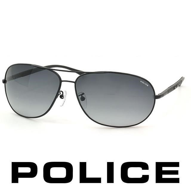 POLICE 都會復古飛行員太陽眼鏡 (消光黑) POS8691-0531