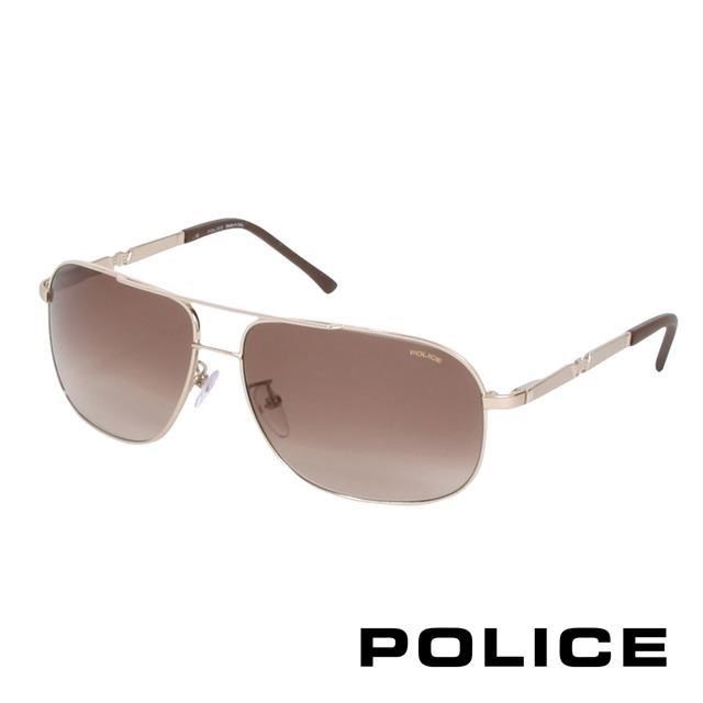 POLICE 都會時尚飛行員太陽眼鏡 (漸層金) POS8747-0349