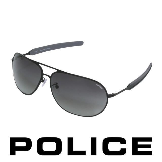POLICE 都會時尚飛行員太陽眼鏡 (消光黑) POS8736-531X