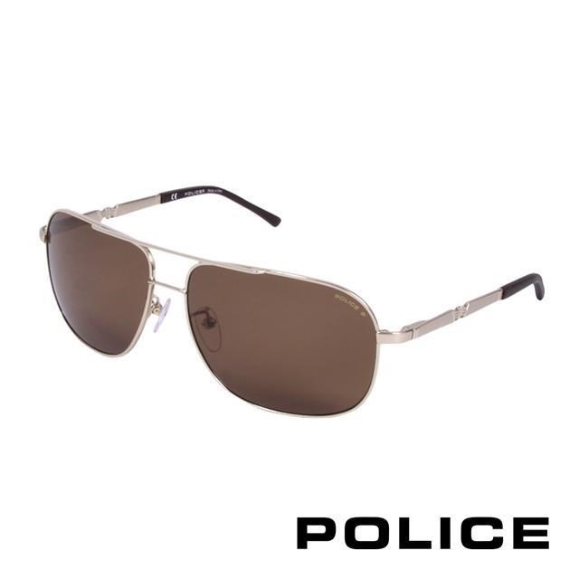 POLICE 都會時尚偏光飛行員太陽眼鏡 (金色) POS8747-349P