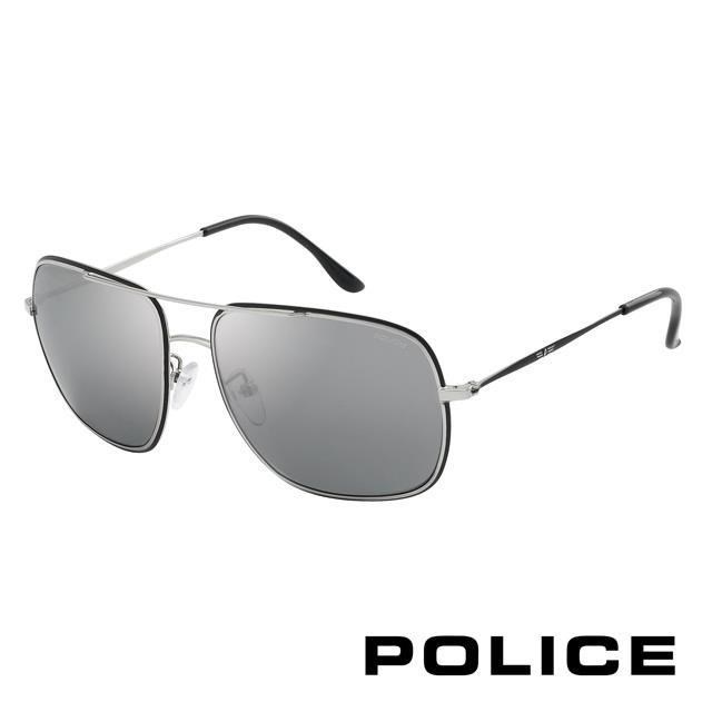 POLICE 飛行員太陽眼鏡★金屬大框面★(黑+金) POS8638-K07X