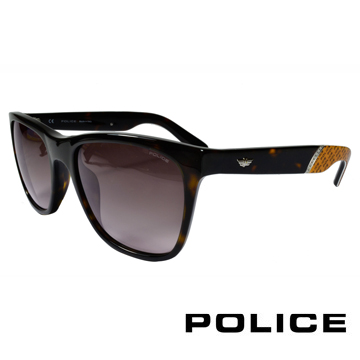 POLICE 義大利警察都會款個性型男眼鏡-膠框(豹紋黃) POS1859-0722
