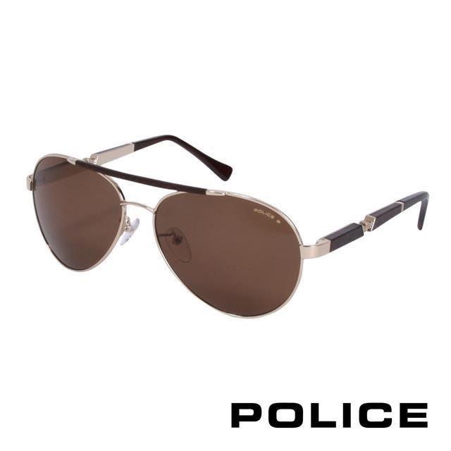 POLICE 都會時尚太陽眼鏡 (棕+金) POS8784-300P