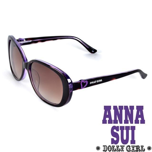 Anna Sui日本Dolly Girl系列甜美少女愛心款造型太陽眼鏡•黑+紫【DG803107】