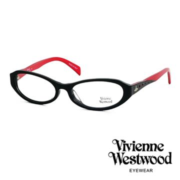 Vivienne Westwood 薇薇安．魏斯伍德 皇家貴氣水鑽光學眼鏡(黑紅色) VW19302