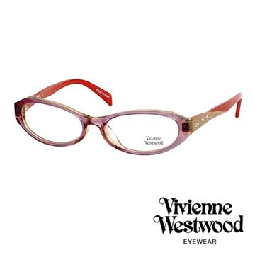 Vivienne Westwood 薇薇安．魏斯伍德 皇家貴氣水鑽光學眼鏡(紅紫色) VW19304