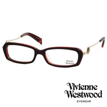 Vivienne Westwood 薇薇安．魏斯伍德 經典流線浮雕土星光學眼鏡(黑紅色) VW20104