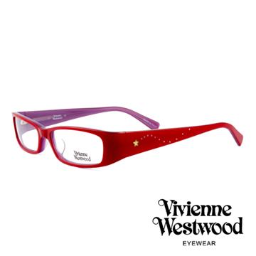 【Vivienne Westwood】英國薇薇安魏斯伍德★閃亮星型晶鑽光學眼鏡(紅紫/VW149-03)