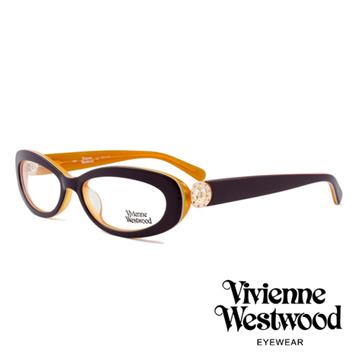 【Vivienne Westwood】英國薇薇安魏斯伍德★英倫龐克風光學眼鏡(深紫/橘 VW153-01)