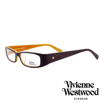 【Vivienne Westwood】英國薇薇安魏斯伍德★閃亮星型晶鑽光學眼鏡(深紫/橘 VW149-02)