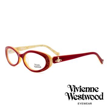 【Vivienne Westwood】英國薇薇安魏斯伍德★閃亮時尚晶鑽光學眼鏡(紅白鑽 VW150-02)