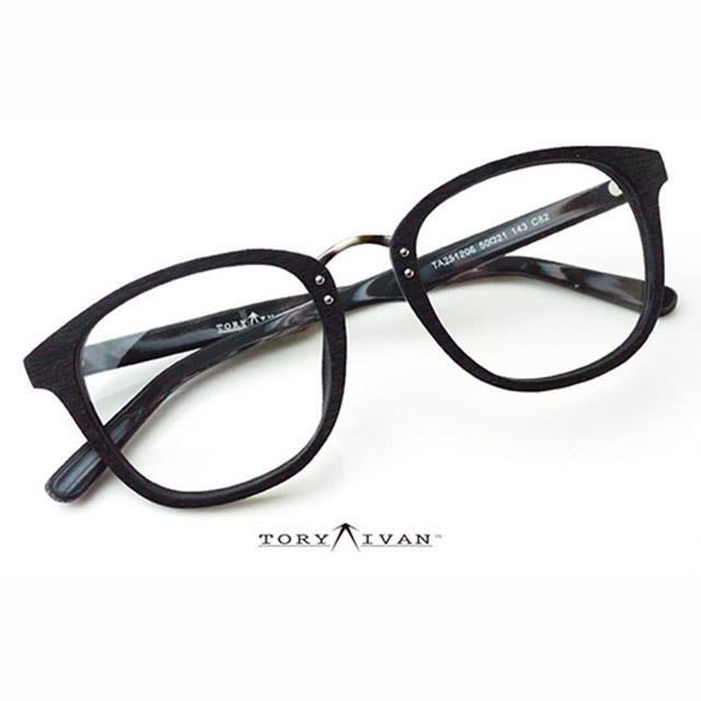 [ ToryIvan X10 板材 木紋 木頭鏡框 木框 日系潮人 復古眼鏡 類圓 平光 黑色 手作 Style