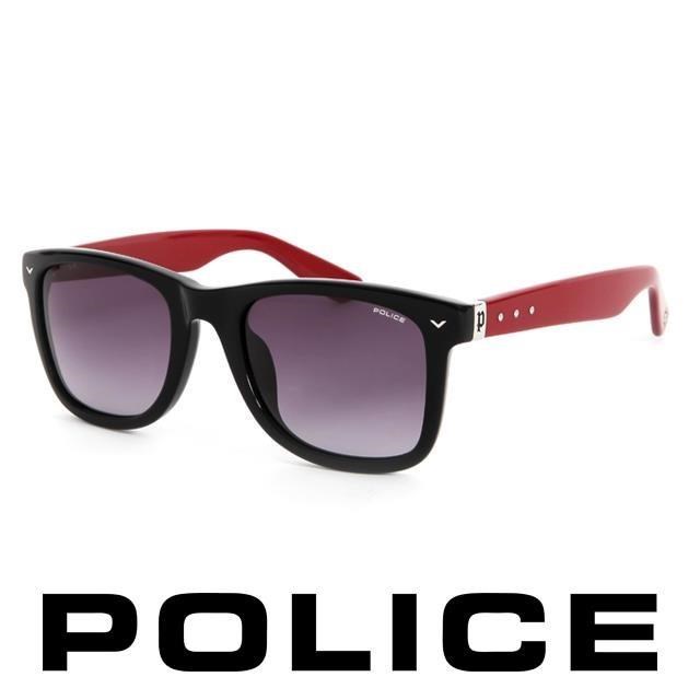 Police 義大利 警察 百搭款韓系經典造型太陽眼鏡(黑+紅) POS1804-700R