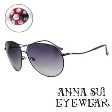 【Anna Sui 安娜蘇】晶鑽飛官款流線設計小瓢蟲墨鏡(黑)AS805-001