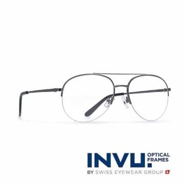 【INVU】瑞士文雅質感無框光學眼鏡(黑/黑) B3809B