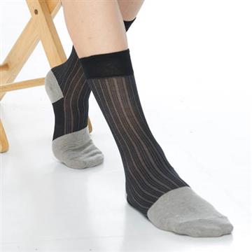 【KEROPPA】可諾帕奈米竹炭絲光棉紳士男襪x2雙C90007-黑