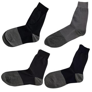 【KEROPPA】可諾帕奈米竹炭絲光棉紳士男襪x綜合4雙C90006-A