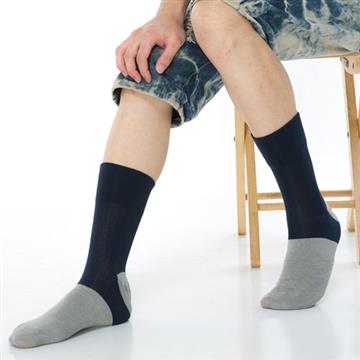 【KEROPPA】萊卡竹炭無痕寬口1/2短襪*2雙(男襪)C90003-丈青