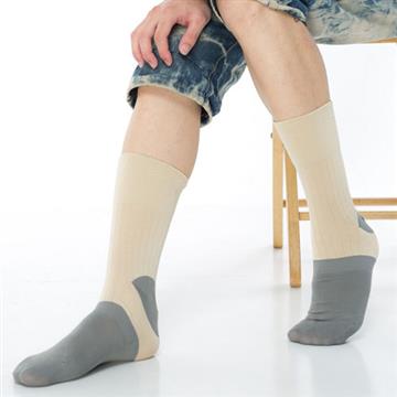 【KEROPPA】萊卡竹炭無痕寬口1/2短襪*2雙(男襪)C90003-卡其