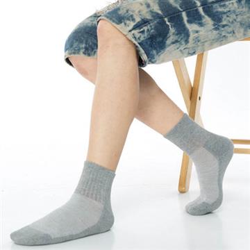 【KEROPPA】可諾帕細針毛巾底7比1氣墊1/2男襪x4雙C91003灰色