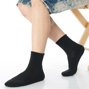 【KEROPPA】可諾帕細針毛巾底5比1氣墊1/2短襪(男女適穿)x3雙C91006黑色