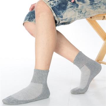 【KEROPPA】可諾帕細針毛巾底5比1氣墊1/2短襪(男女適穿)x3雙C91006灰色